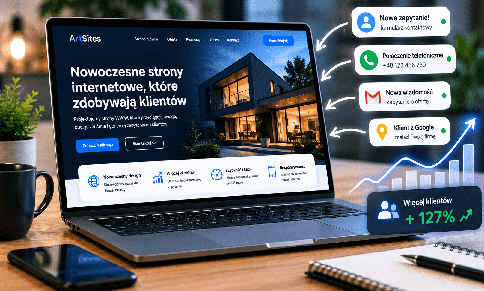 Strona internetowa zdobywająca klientów