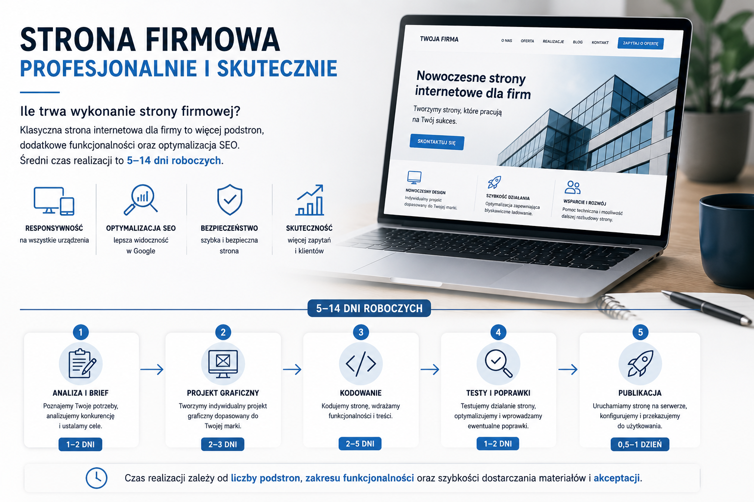 Czas realizacji strony firmowej
