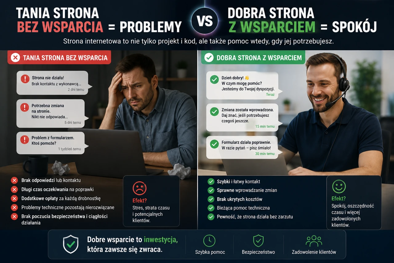 Wsparcie techniczne po wykonaniu strony internetowej
