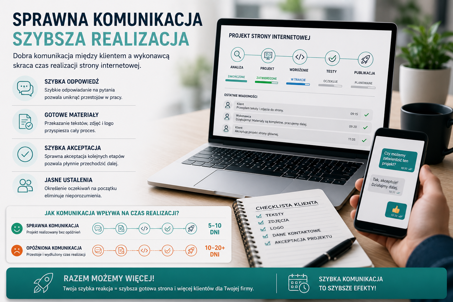 Sprawna współpraca przy tworzeniu strony internetowej