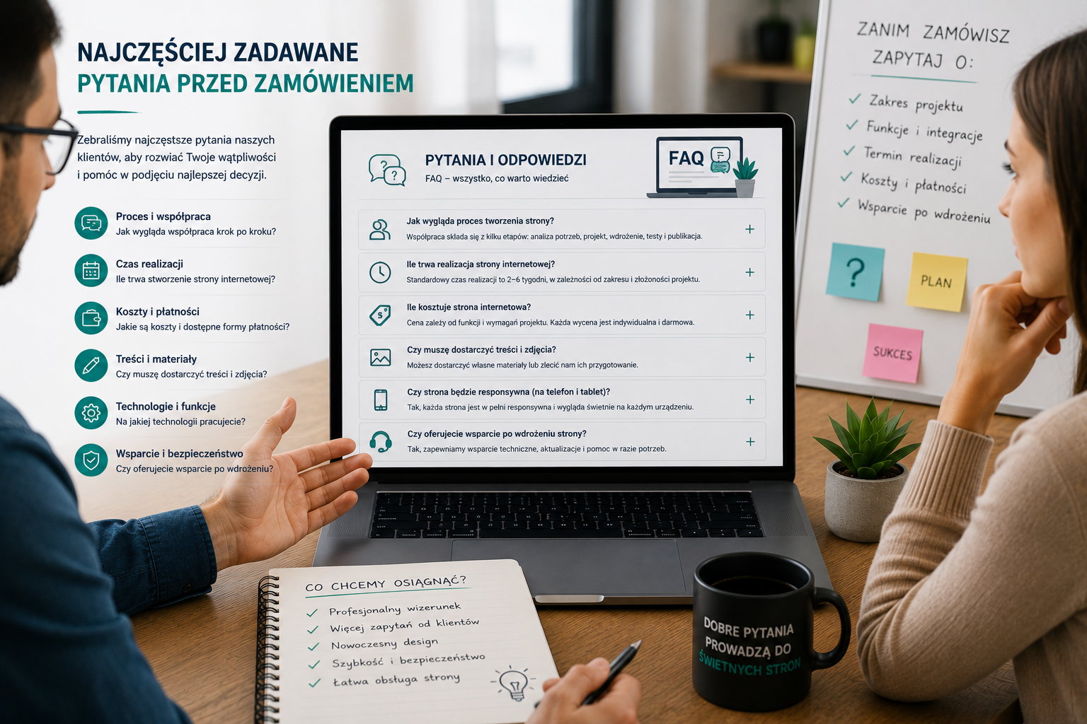 Najważniejsze pytania przed zamówieniem strony internetowej