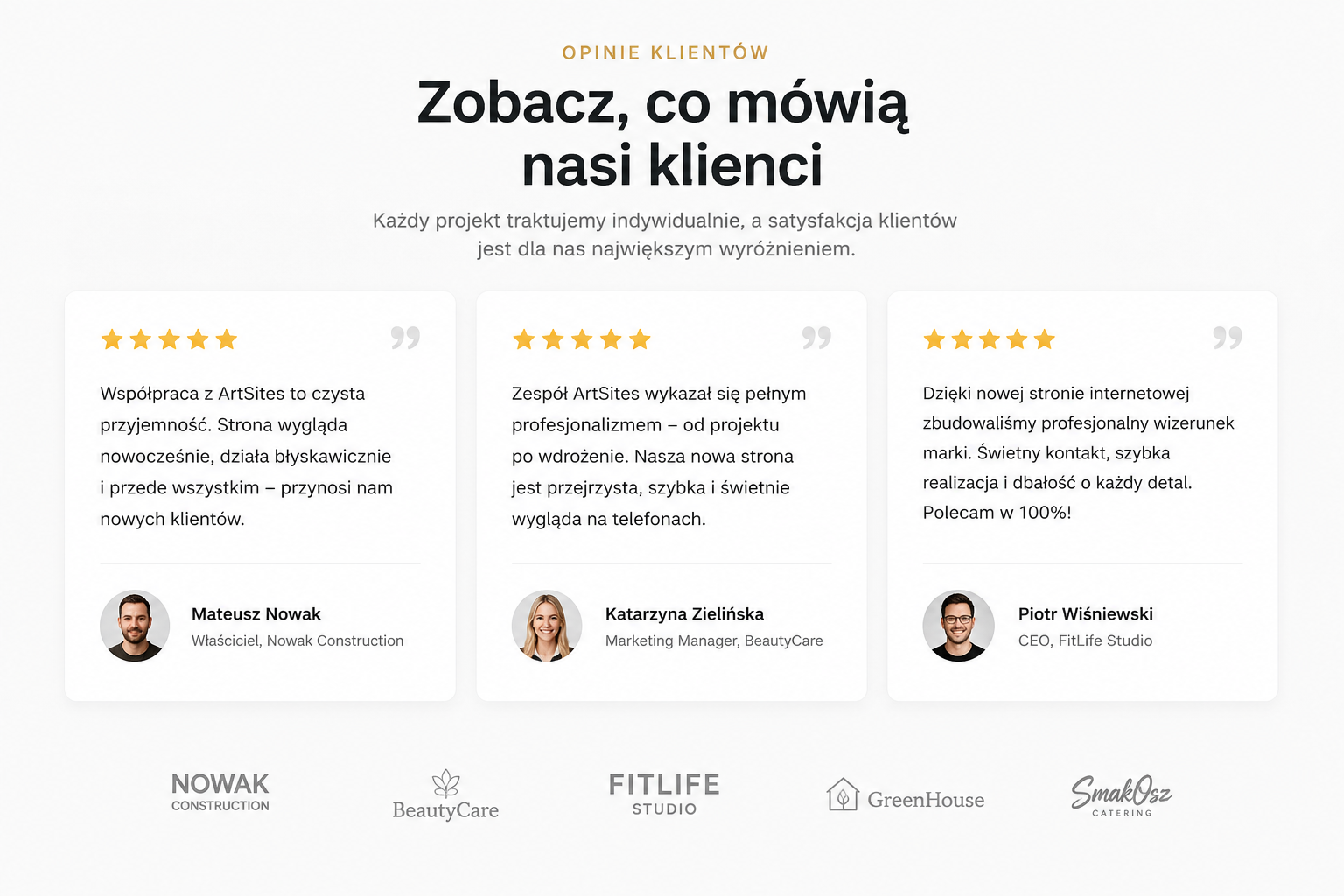 Opinie klientów i portfolio