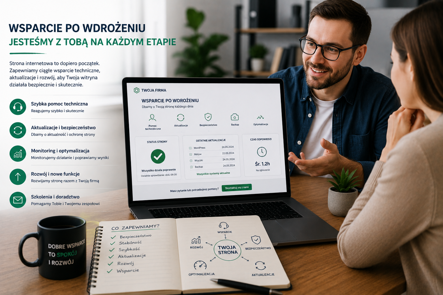 Wsparcie techniczne po uruchomieniu strony internetowej