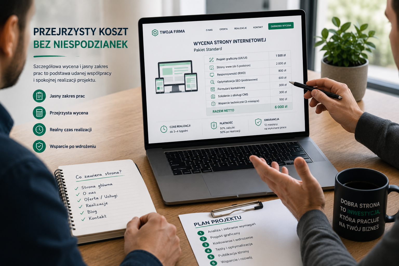 Omówienie kosztów wykonania strony internetowej