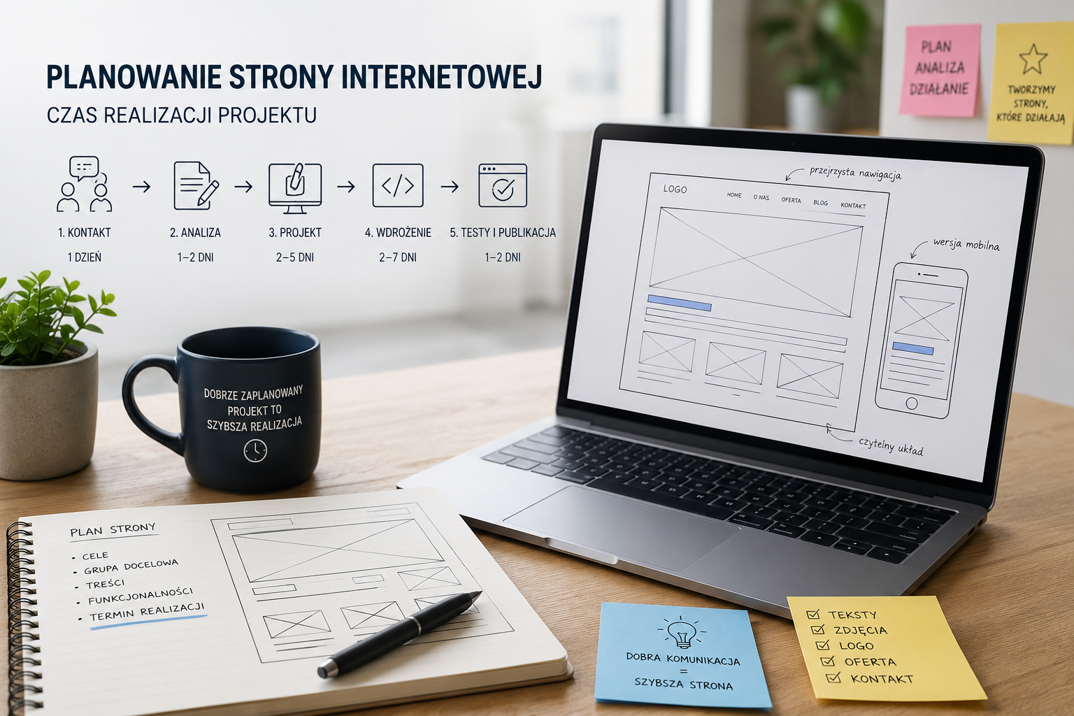 Planowanie czasu realizacji strony internetowej