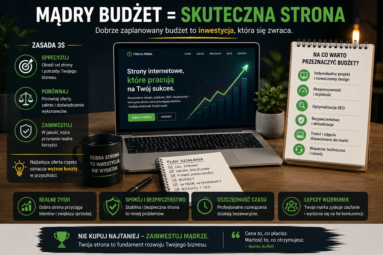 Rozsądne planowanie budżetu na stronę internetową